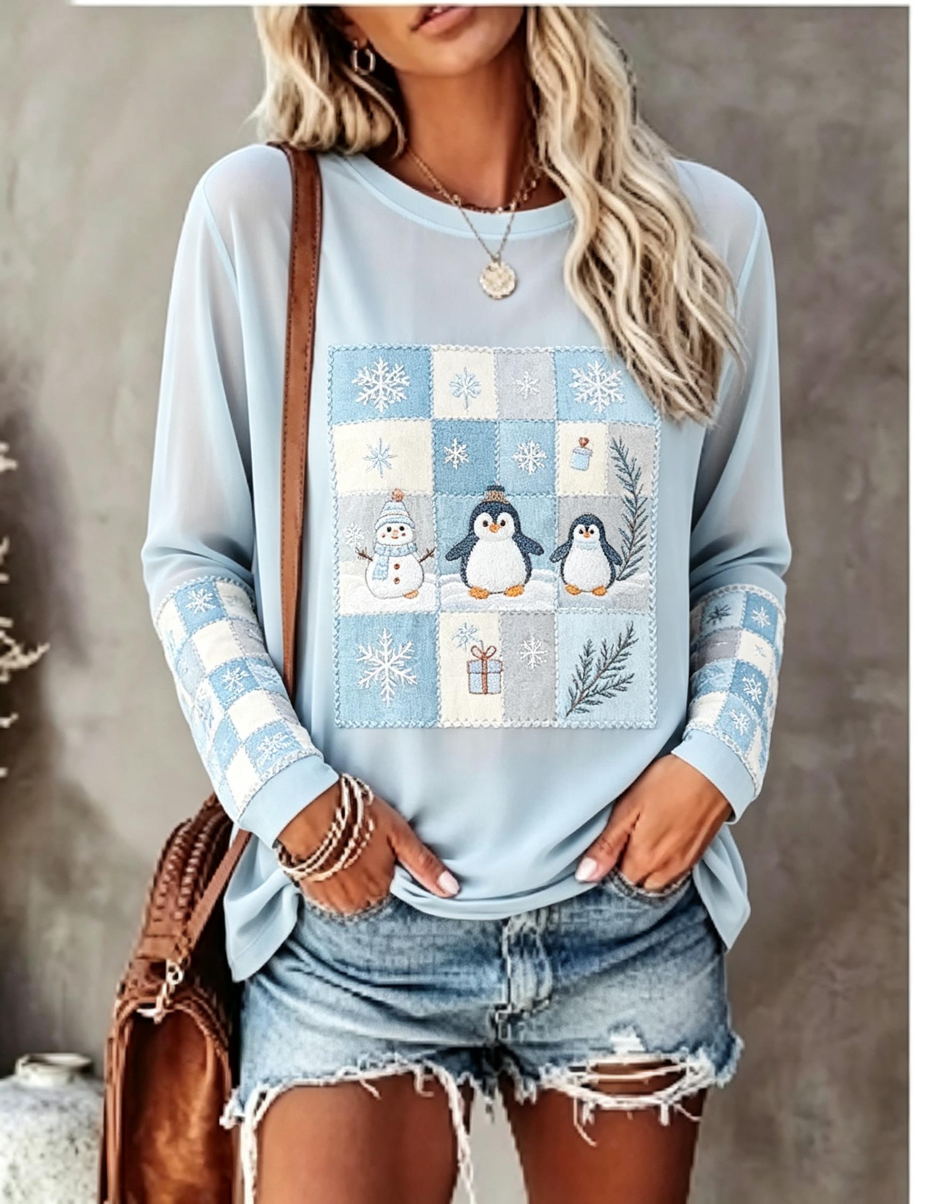 Blouses - Dames T-shirt met lange mouwen, Fox