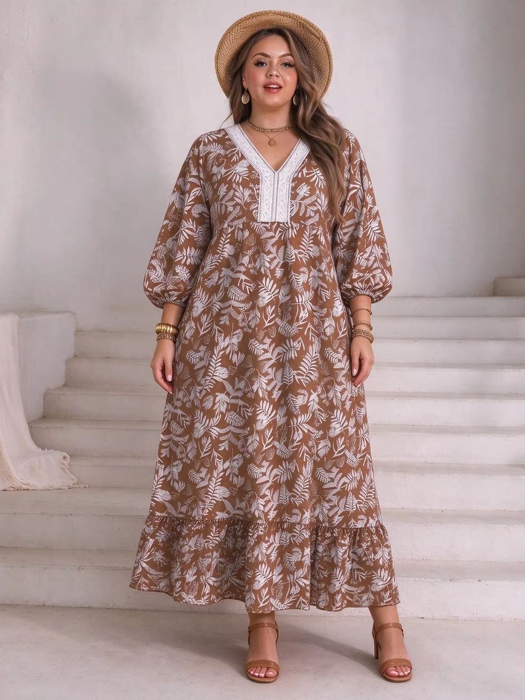Plus size dames maxi jurk met  - Boho Summer Beach Maxi Dress recensie en prijs
