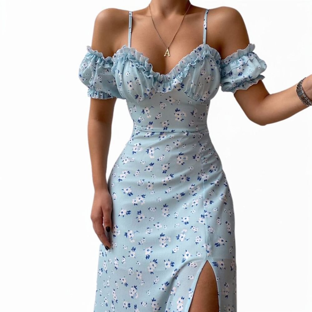 Dames zomerjurk met bloemenpri - French Vintage Floral Midi Dress recensie en prijs